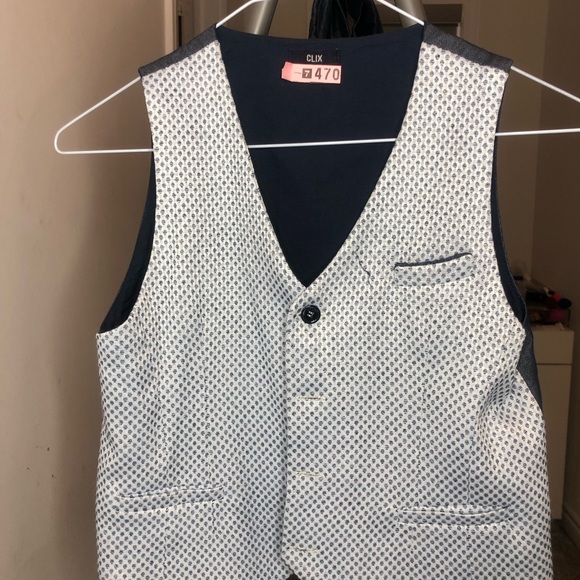 3PC BOYS LINEN SET WHITE & BLUE - Picture 5 of 10